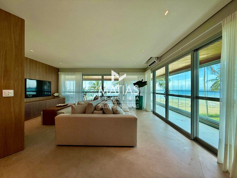 Apartamento Vista Mar Pé na Areia, 5 Suítes, Ar Condicionado