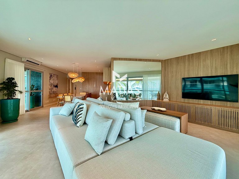 Apartamento Vista Mar Pé na Areia, 5 Suítes, Ar Condicionado