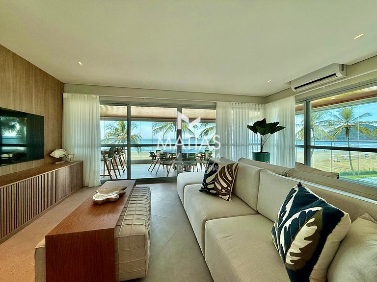 Apartamento Vista Mar Pé na Areia, 5 Suítes, Ar Condicionado
